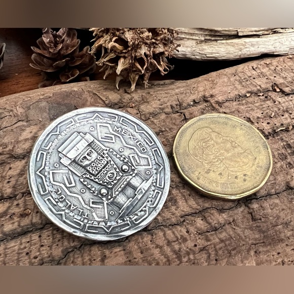 Taxco Mexico Silver Rain God Tlaloc Eagle 28 Brooch Pin Bernice I GoodSpeed - Picture 4 of 8